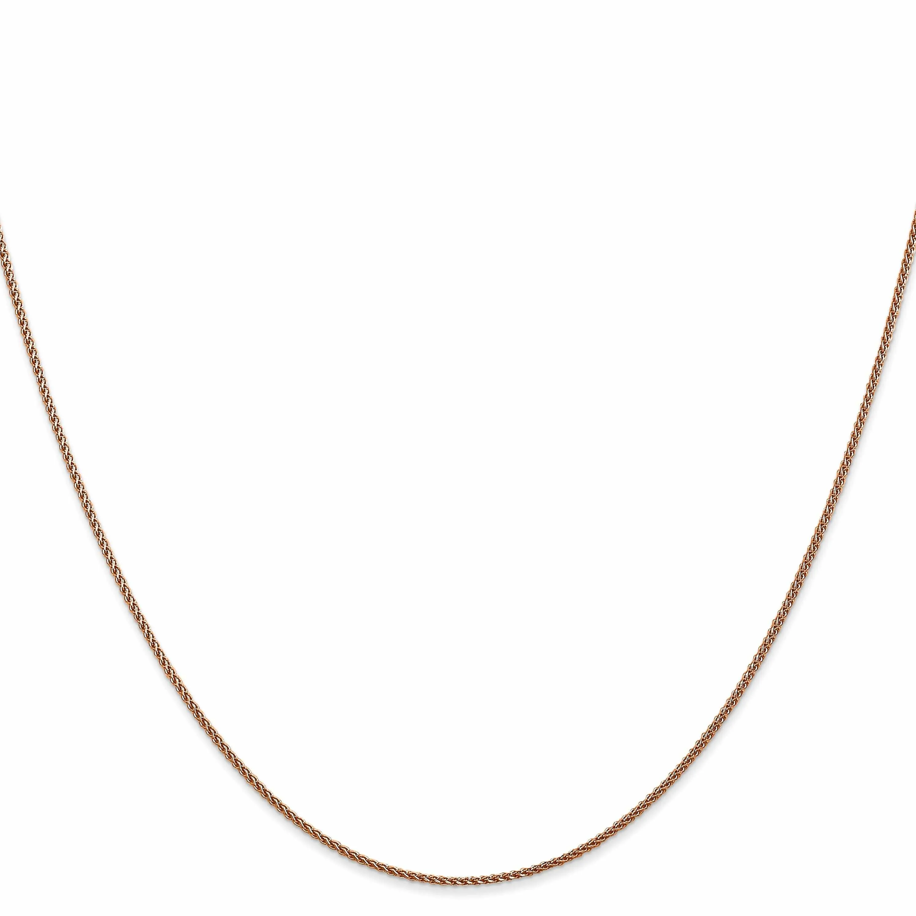 14K Rose Gold 1mm Wheat Chain