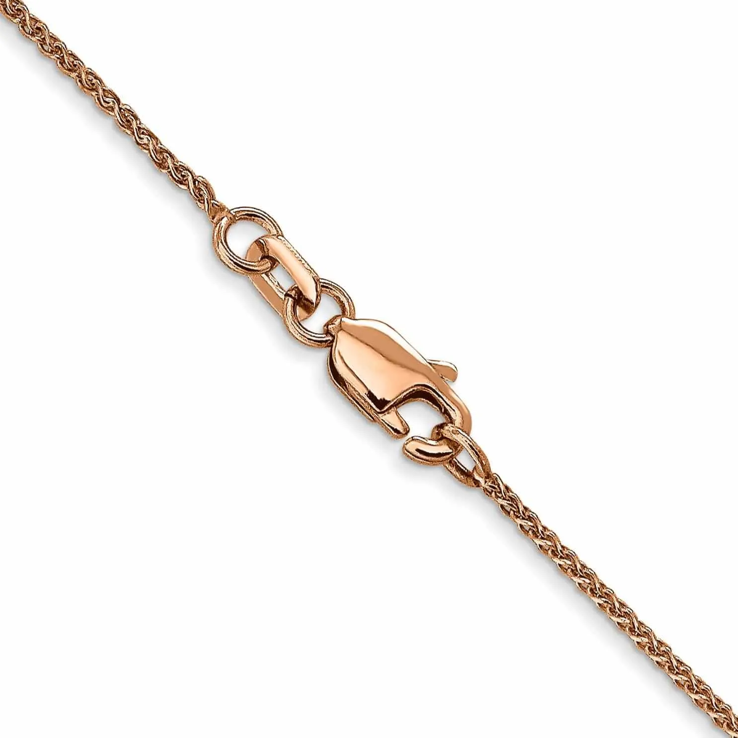 14K Rose Gold 1mm Wheat Chain