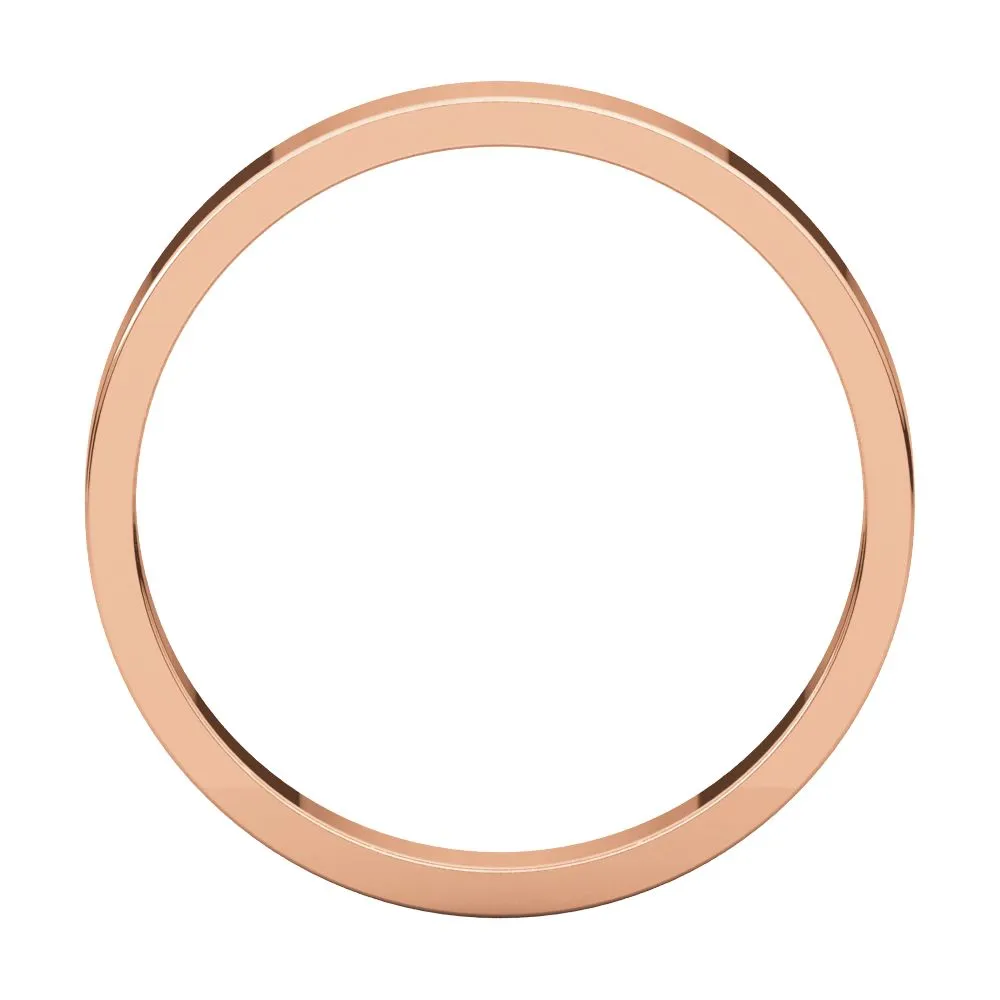 14k Rose Gold 3mm Flat Band, Size 7
