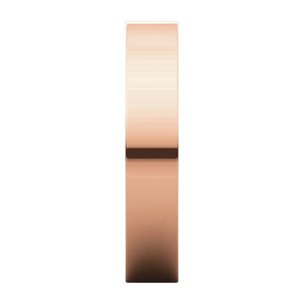 14k Rose Gold 4mm Flat Band, Size 6.5