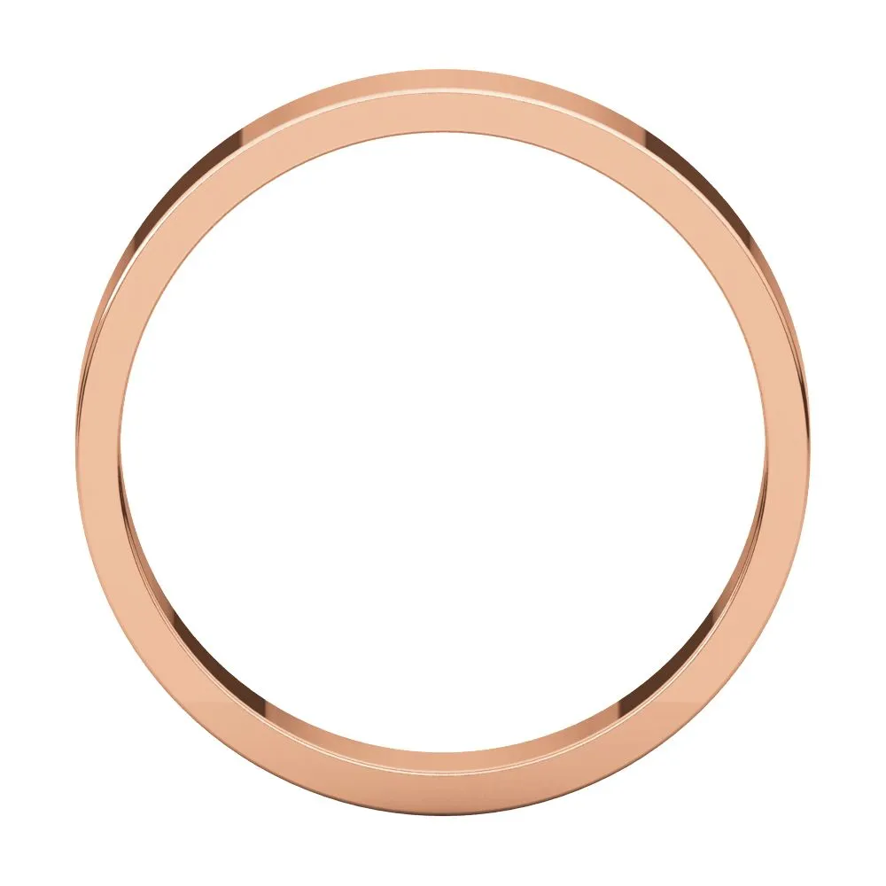 14k Rose Gold 4mm Flat Band, Size 6.5