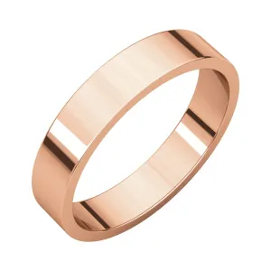 14k Rose Gold 4mm Flat Band, Size 6.5