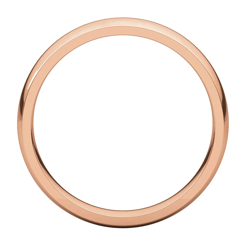 14k Rose Gold 4mm Light Comfort Fit Band, Size 6.5