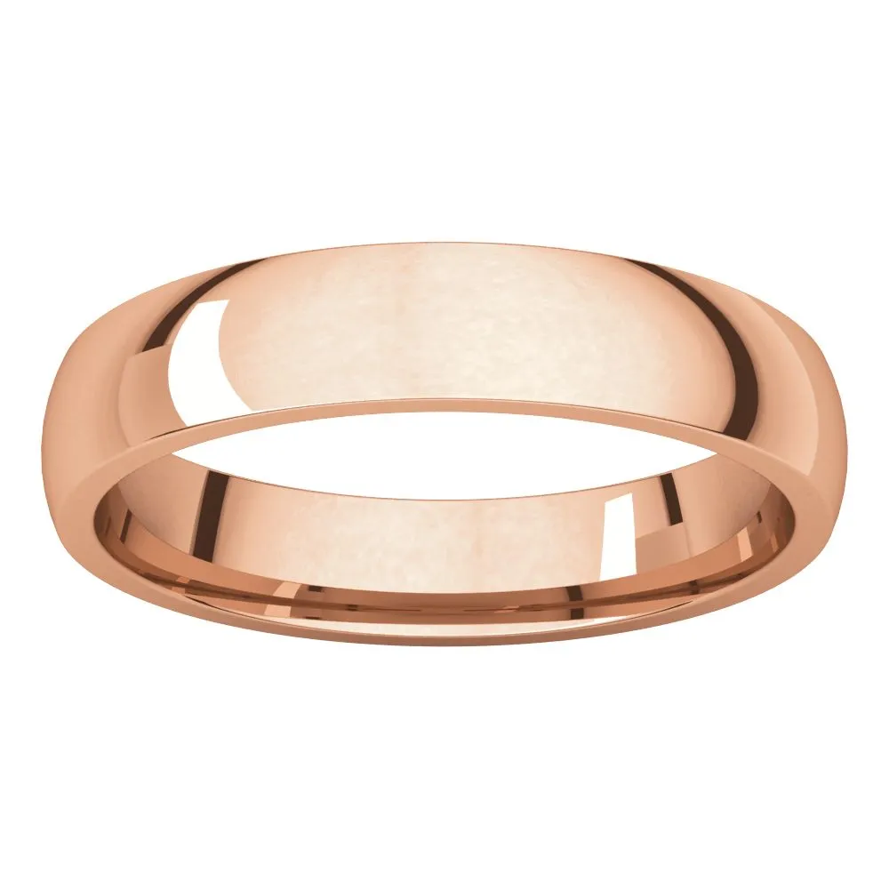 14k Rose Gold 4mm Light Comfort Fit Band, Size 6.5
