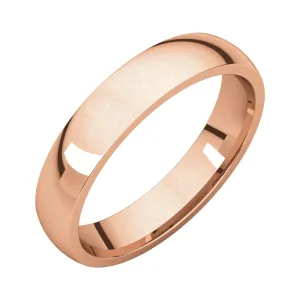 14k Rose Gold 4mm Light Comfort Fit Band, Size 6.5