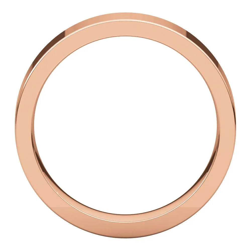 14k Rose Gold 5mm Flat Comfort Fit Band, Size 11
