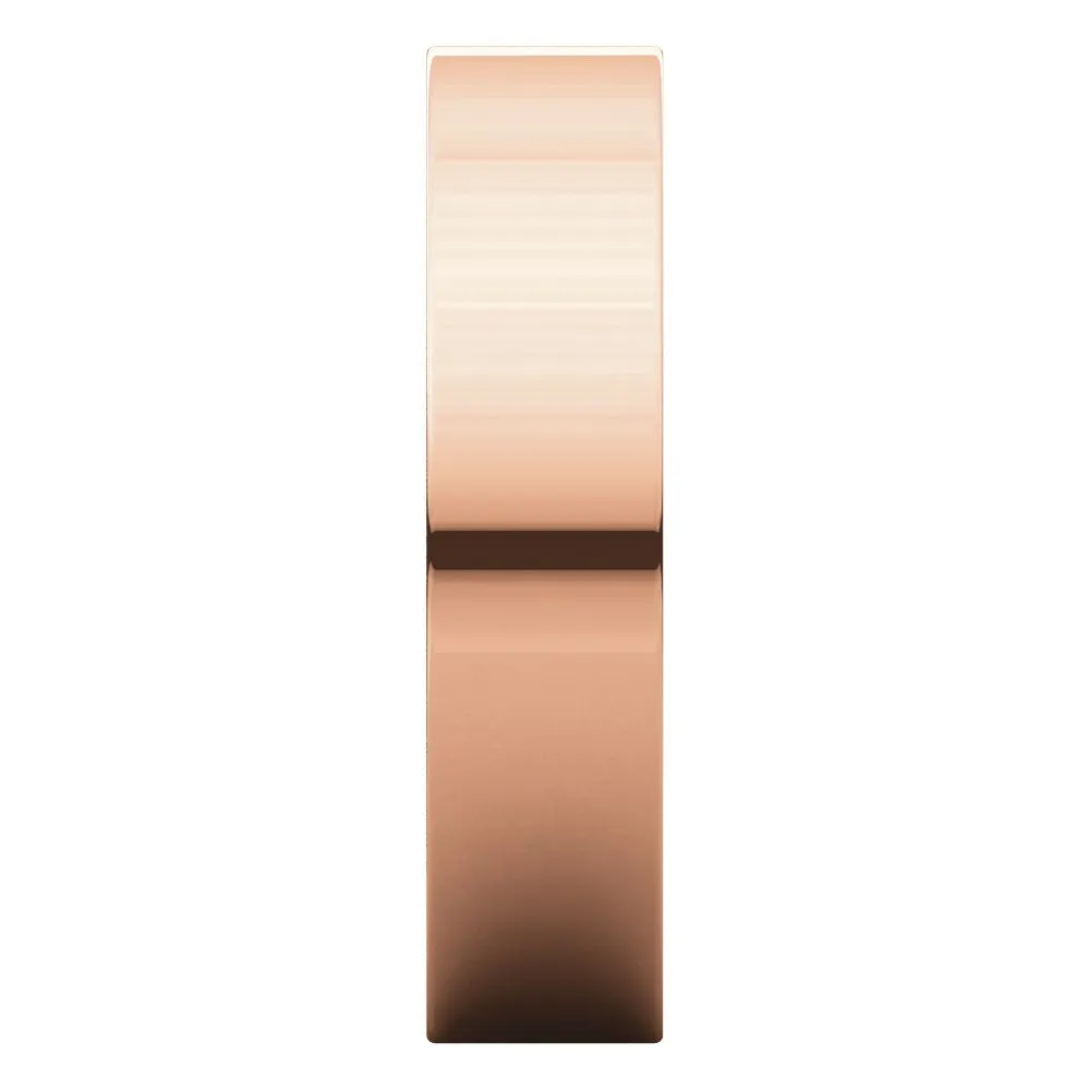 14k Rose Gold 5mm Flat Comfort Fit Band, Size 11