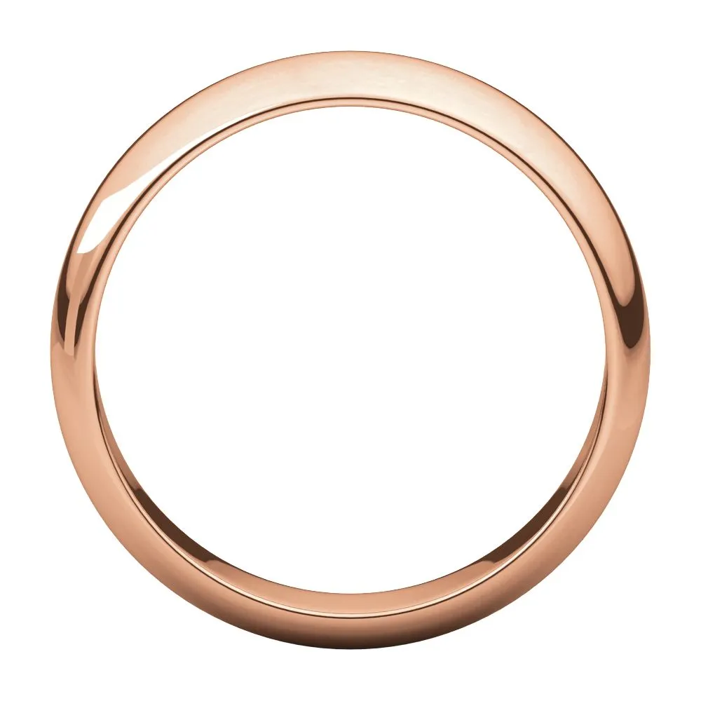14k Rose Gold 5mm Half Round Band, Size 5