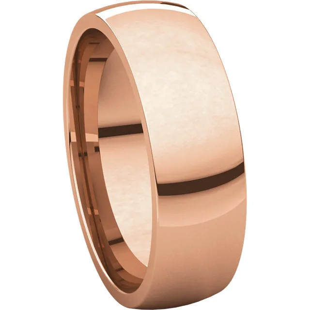 14k Rose Gold 6mm Light Comfort Fit Band, Size 5.5