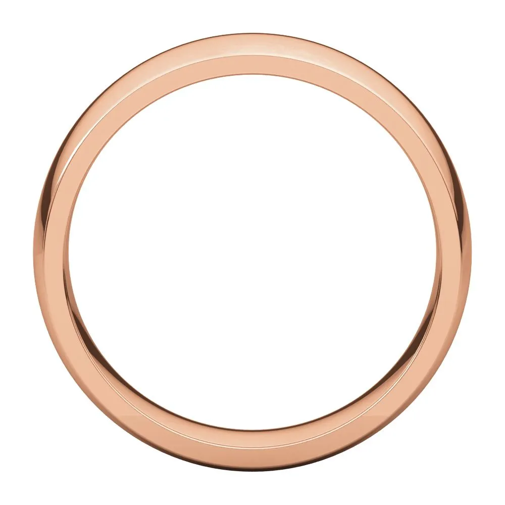 14k Rose Gold 6mm Light Comfort Fit Band, Size 6.5