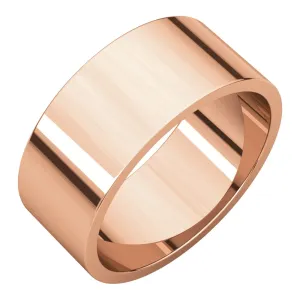 14k Rose Gold 8mm Flat Band, Size 11