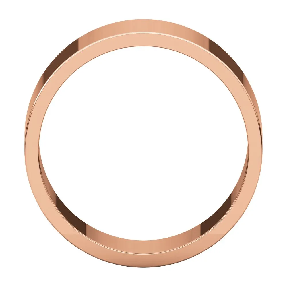14k Rose Gold 8mm Flat Band, Size 11