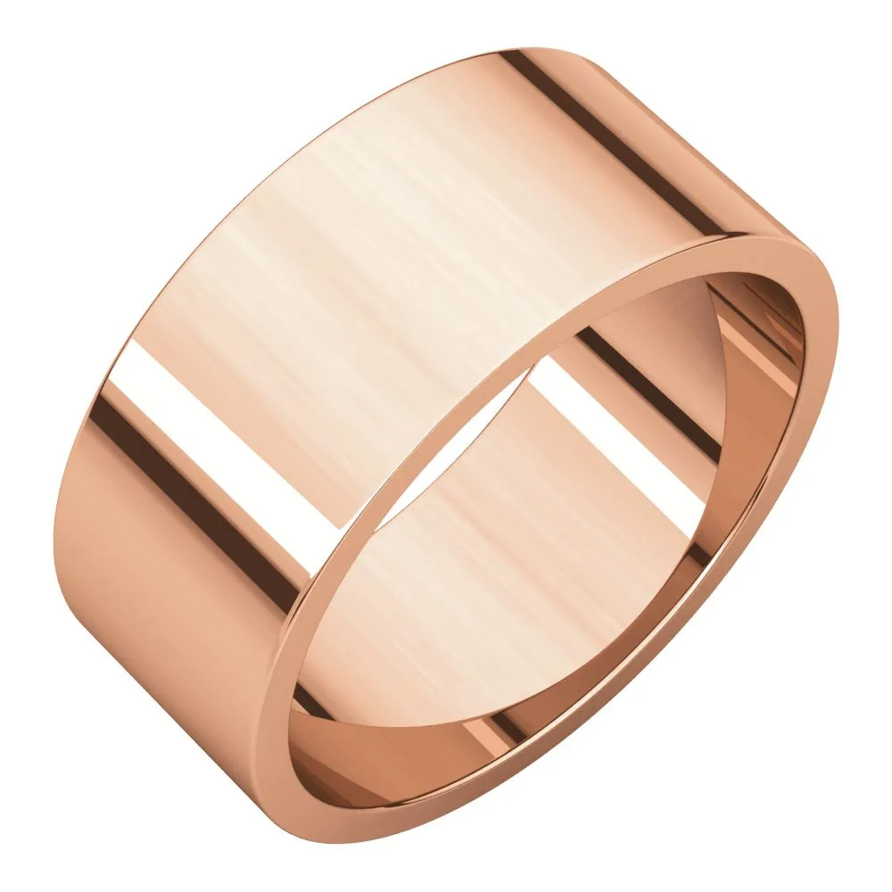 14k Rose Gold 8mm Flat Band, Size 11