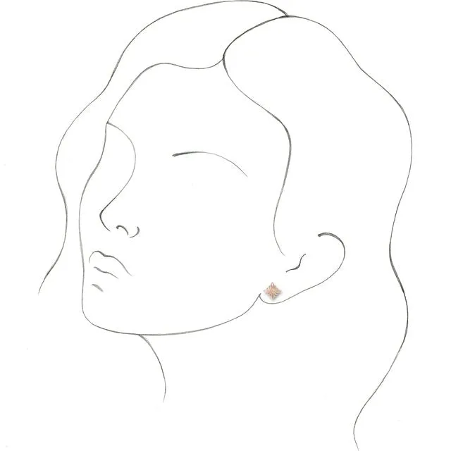 14K Rose Gold Geometric Earrings with Backs