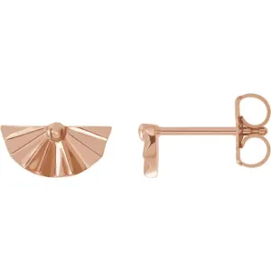 14K Rose Gold Geometric Earrings