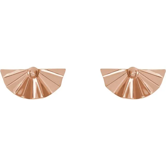 14K Rose Gold Geometric Earrings