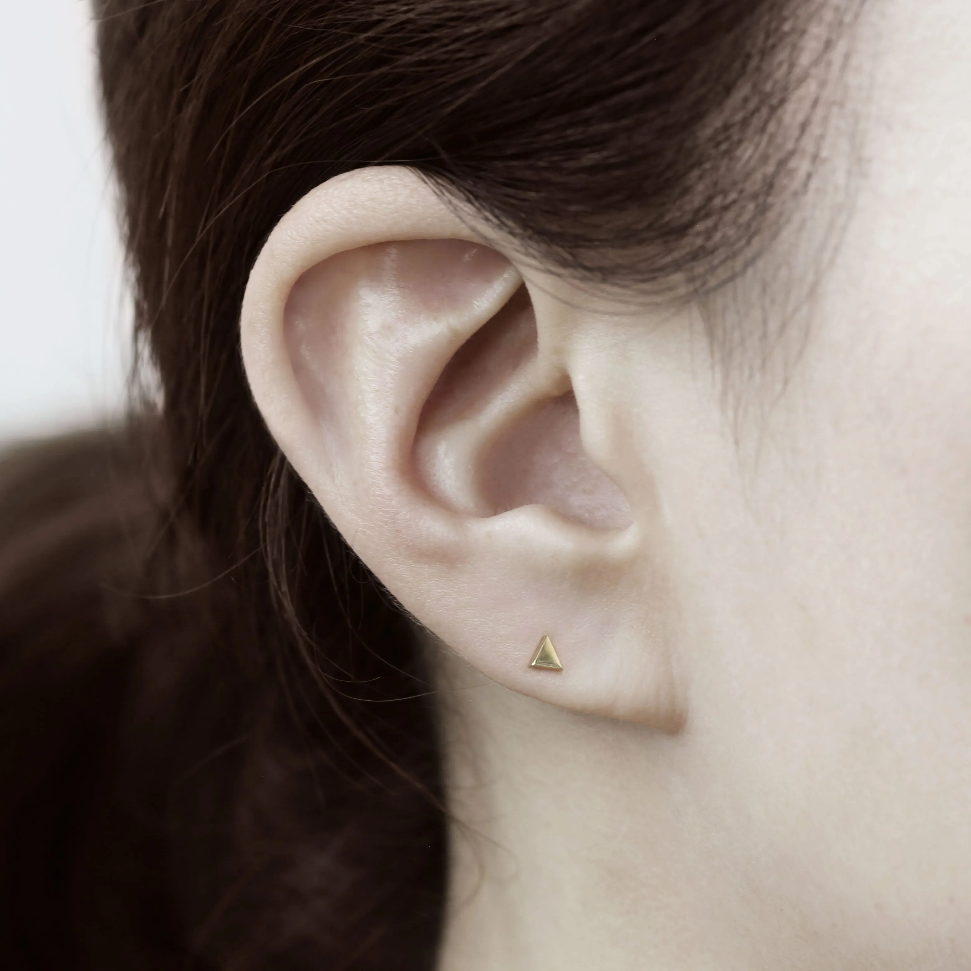 14k Solid Gold Geometric Stud Earring
