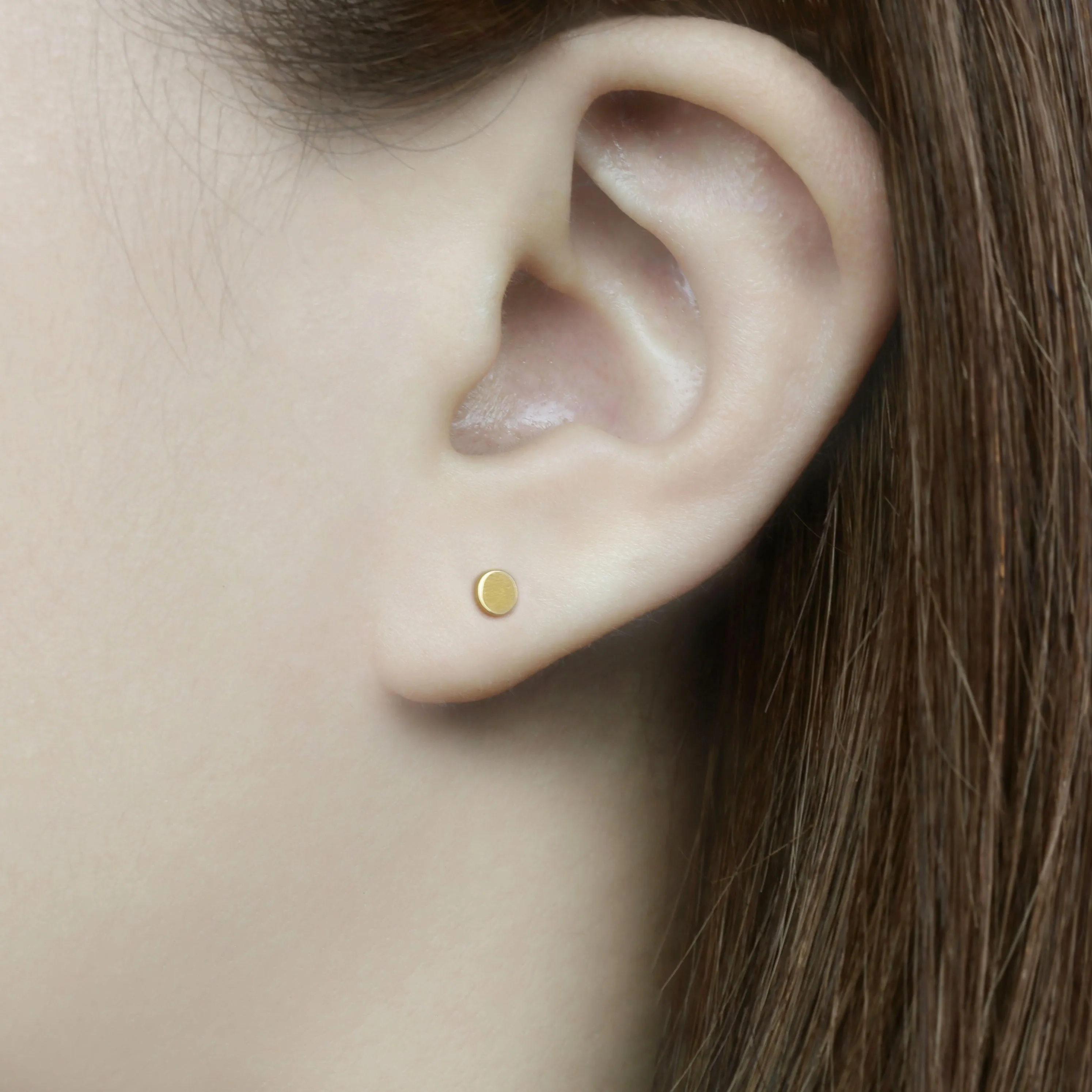 14k Solid Gold Geometric Stud Earring