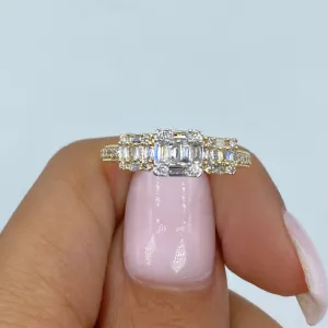 14K Three Baguette Diamond Ring