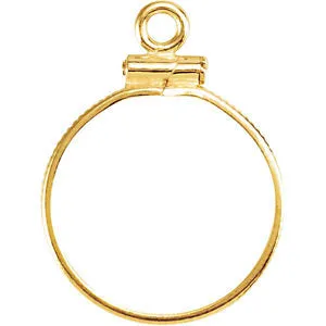 14k White Gold 16.4x1.1mm Screw Top Coin Frame Pendant for Rand/American Eagle