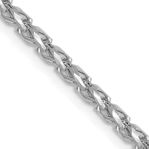14K White Gold 2.1 mm D.C Open Franco Chain