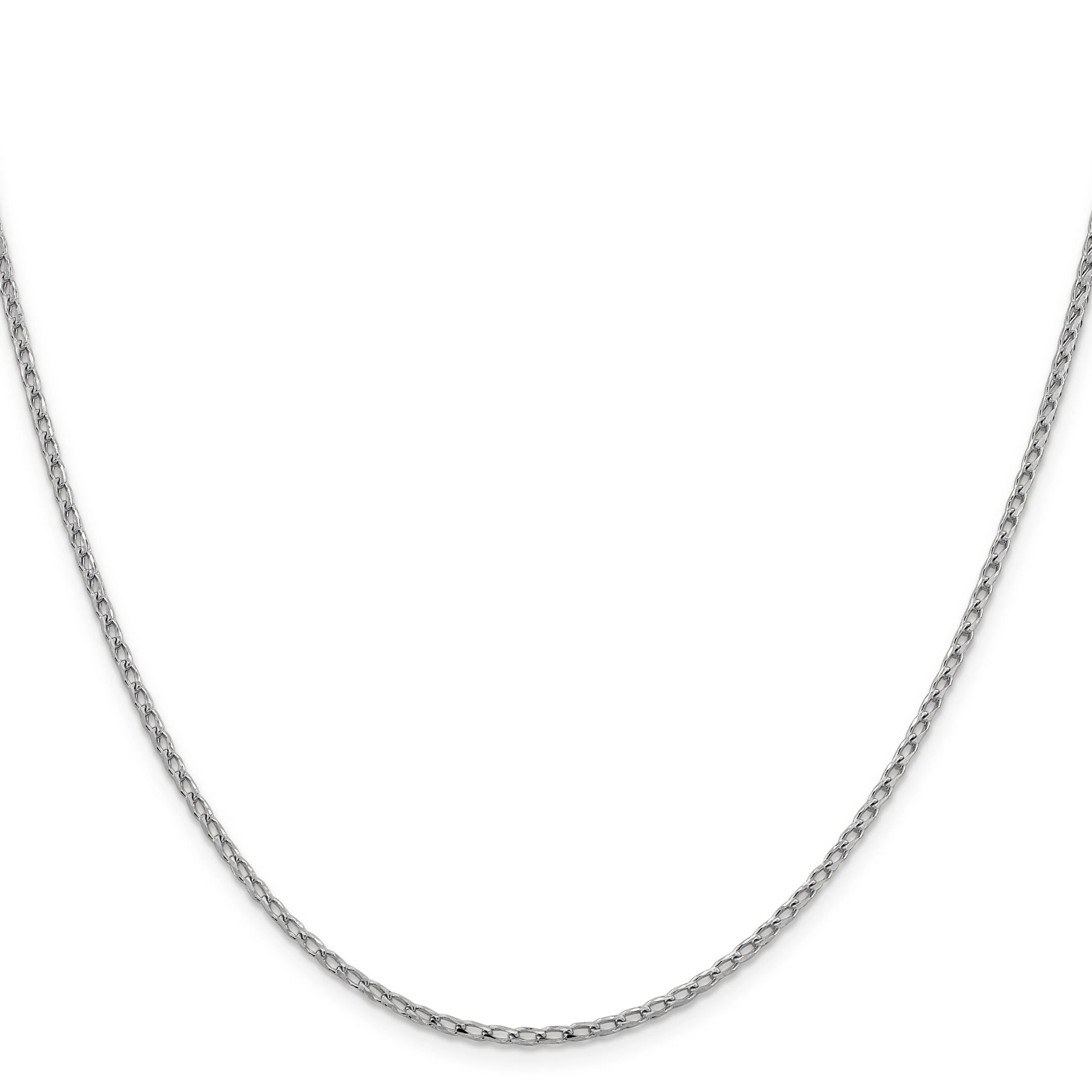 14K White Gold 2.1 mm D.C Open Franco Chain