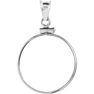 14k White Gold Coin Edge Screw-Top Coin Frame Mounting