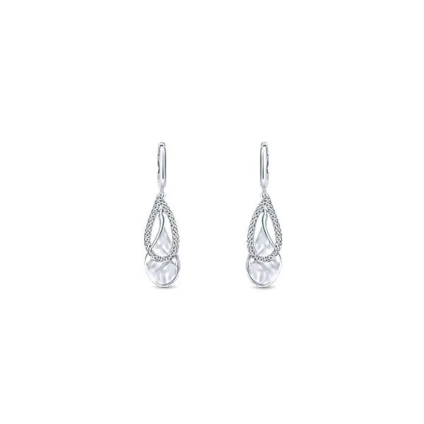 14k White Gold Contemporary Drop