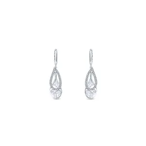 14k White Gold Contemporary Drop