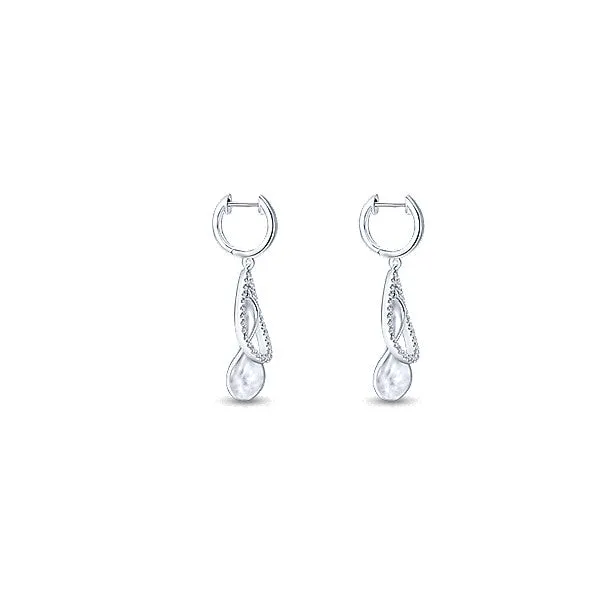 14k White Gold Contemporary Drop