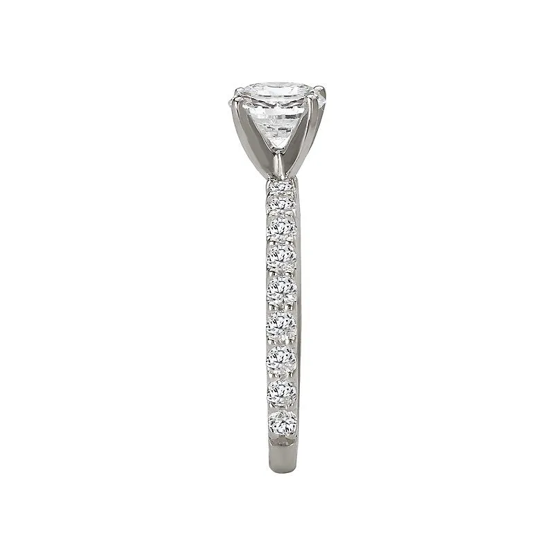 14K White Gold Round Lab Grown Diamond Solitaire Engagement Ring