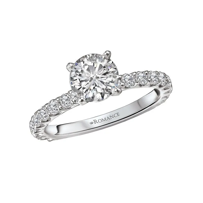 14K White Gold Round Lab Grown Diamond Solitaire Engagement Ring