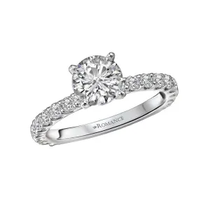 14K White Gold Round Lab Grown Diamond Solitaire Engagement Ring