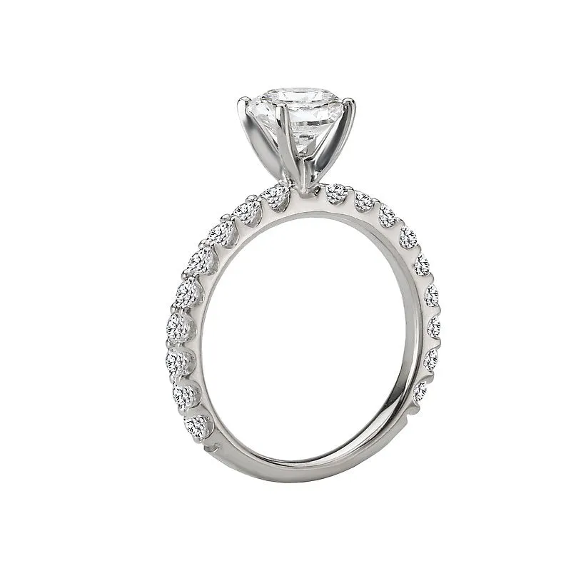 14K White Gold Round Lab Grown Diamond Solitaire Engagement Ring