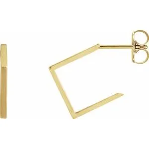 14K Yellow 15.76 mm Geometric Hoop Earrings