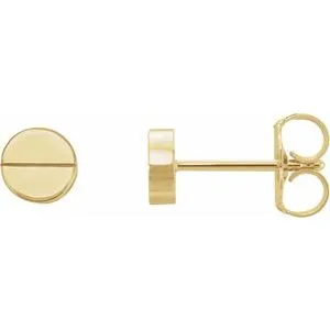 14K Yellow 4.9 mm Geometric Friction Closure Earrings