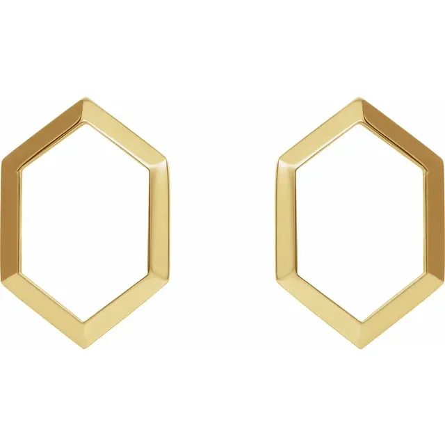 14K Yellow Geometric Drop Earrings