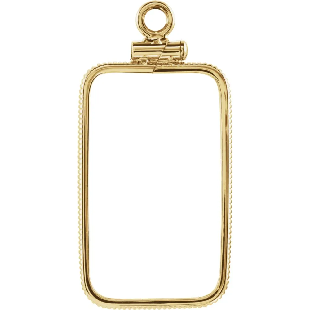 14k Yellow Gold 23.5x14mm Coin Edge Screw-Top Coin Frame Mounting