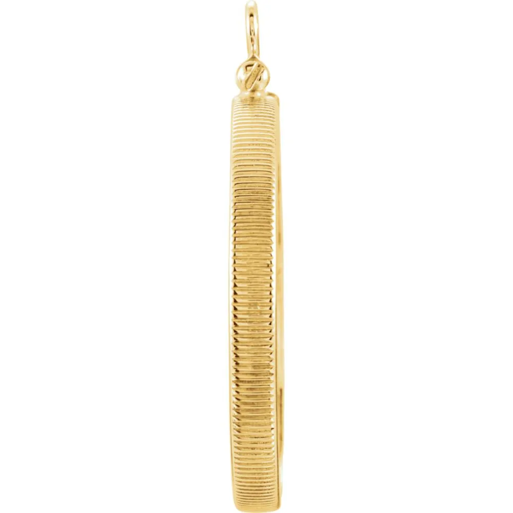 14k Yellow Gold 27x2mm Screw-Top Coin Frame Mounting