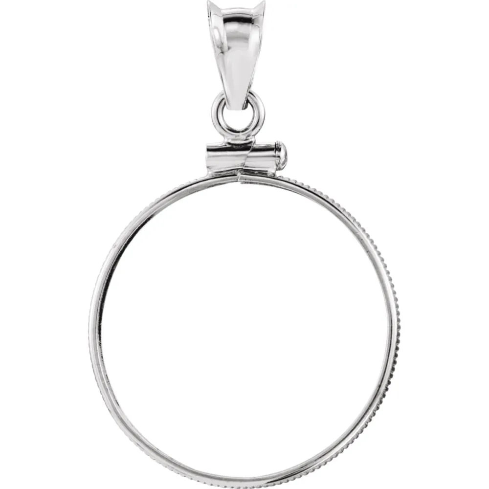 14k Yellow Gold Coin Edge Screw-Top Coin Frame Mounting