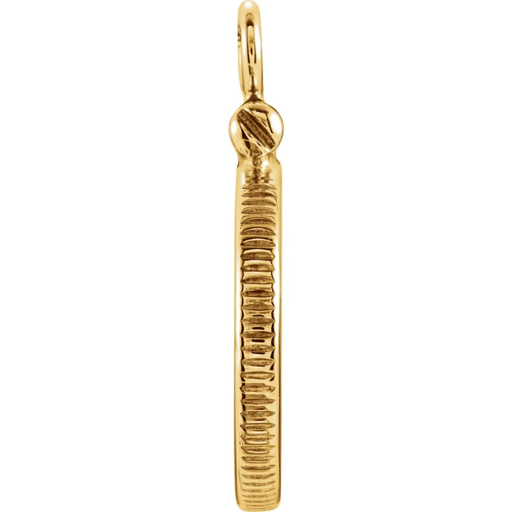 14k Yellow Gold Coin Edge Screw-Top Coin Frame Mounting