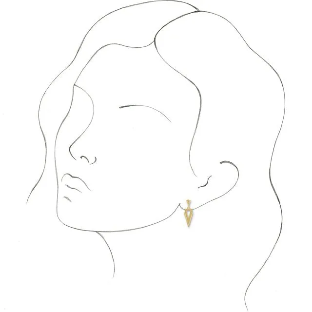 14K Yellow Gold Geometric Dangle Earrings
