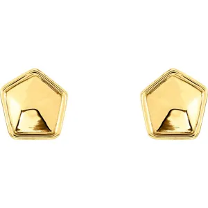 14k Yellow Gold Geometric Earrings