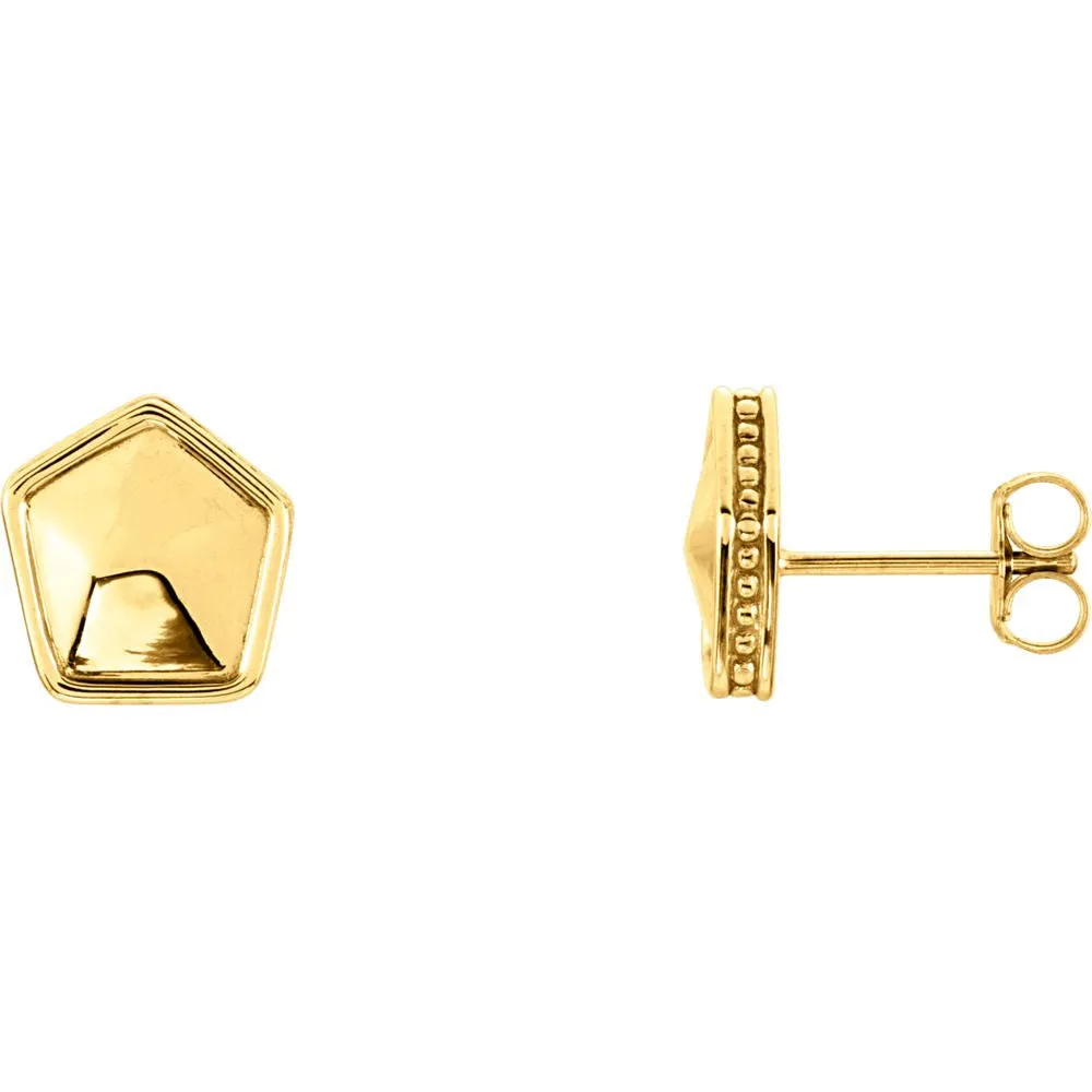 14k Yellow Gold Geometric Earrings