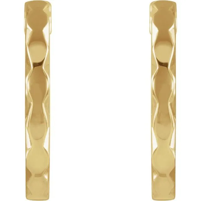14K Yellow Gold Geometric Hoop Earrings