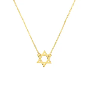 14k Yellow Gold Mini Star of David Necklace