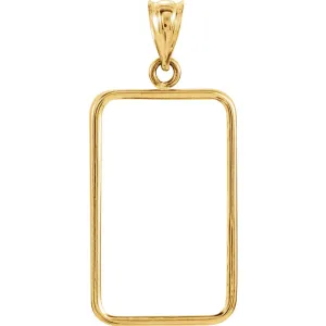 14k Yellow Gold Tab Back Frame Pendant for 5-Gram Credit Suisse Coin