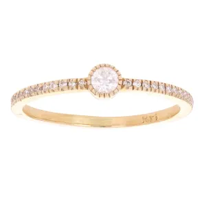 14k Yellow White or Rose Gold Diamond Stackable Promise Ring Size 6