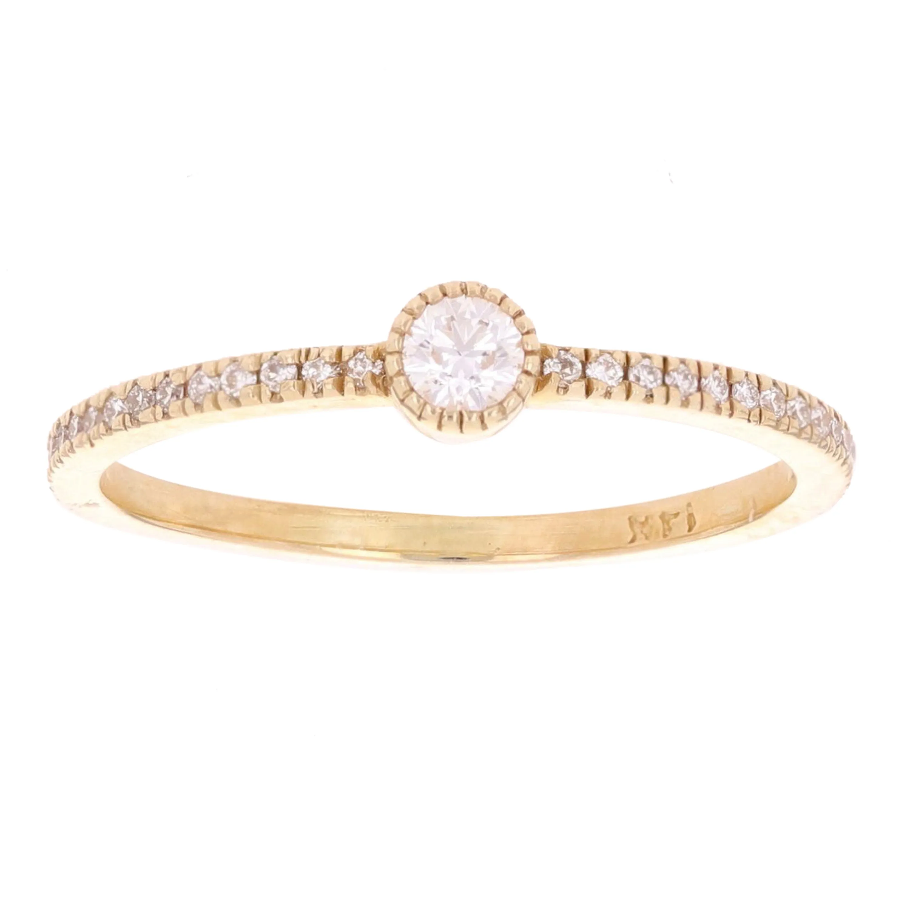 14k Yellow White or Rose Gold Diamond Stackable Promise Ring Size 6