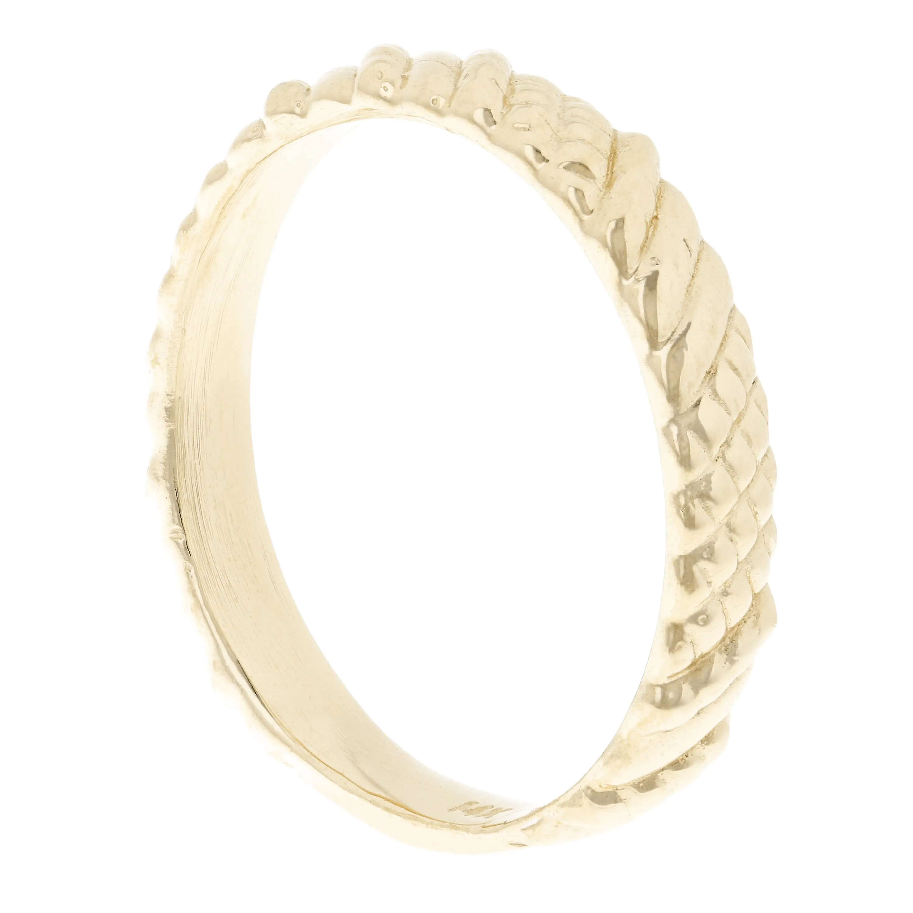 14k Yellow White or Rose Gold Twist Pattern Ring